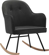 Fotele - Elior Ciemnoszary aksamitny fotel bujany Revers - miniaturka - grafika 1