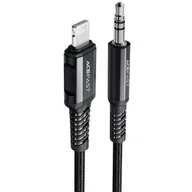 Kable - Acefast Acefast kabel audio MFI Lightning - 3,5mm mini jack (męski) 1,2m, AUX czarny (C1-06 black) C1-06-L-3,5mm black - miniaturka - grafika 1