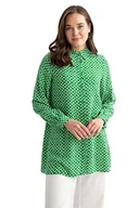 Bluzki damskie - DeFacto Damska bluzka z długim rękawem, koszula z guzikami, do noszenia na co dzień, zielony, XXL - miniaturka - grafika 1