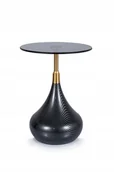 Ławy i stoliki kawowe - Stolik Taurus Szkło Dymione/czarny FI40X54 Okrągły - miniaturka - grafika 1