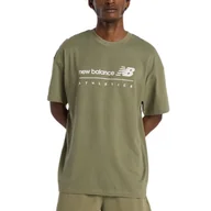 Koszulki męskie - Koszulka męska New Balance MT53525DEK - zielona - miniaturka - grafika 1