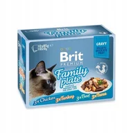 Mokra karma dla kotów - Brit Premium Family Plate dla kotów saszetki w sosie mix smaków 12x85g - miniaturka - grafika 1