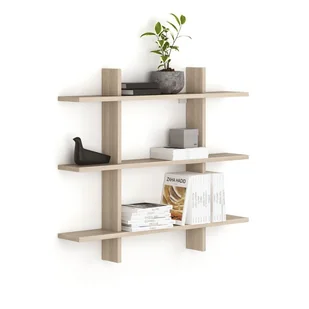 Półka biurowa ścienna potrójna SOLID, 1250 x 200 x 1075 mm, naturalny dąb - Regały biurowe - miniaturka - grafika 1