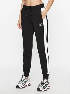 Puma Spodnie dresowe Iconic T7 530082 Czarny Regular Fit - Spodnie sportowe damskie - miniaturka - grafika 1