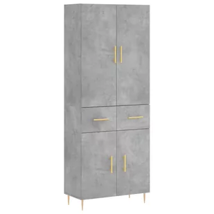 Witrynka, szarość betonu 69,5x34x180 cm materiał drewnopochodny Lumarko! - Witryny - miniaturka - grafika 1