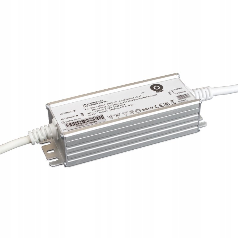 POS Zasilacz Led 24V/2.08A 50W, Pfc, metalowy hermetyczny IP67 MCHQ50V24-GE