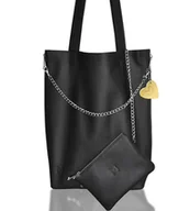 Torebki damskie - Worek ze srebrnymi zamkami - miniaturka - grafika 1