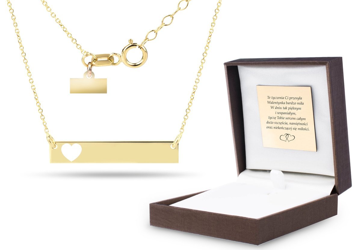 ZŁOTY NASZYJNIK CELEBRYTKA BLASZKA 333 GRAWER