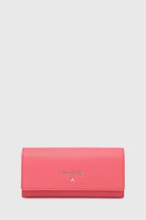 Portfele - Patrizia Pepe portfel skórzany damski kolor różowy - grafika 1