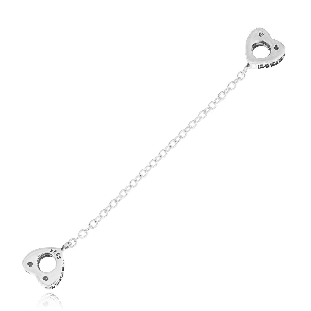 Srebrna zawieszka do bransoletki charms/łańcuszek zabezpieczający z cyrkoniami pr. 925