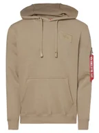 Bluzy męskie - Alpha Industries Bluza nierozpinana Mężczyźni beżowy|szary jednolity, S - miniaturka - grafika 1