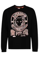 Koszulki męskie - Superdry Koszulka męska z nadrukiem, Czarny, S - miniaturka - grafika 1