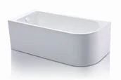 Wanny - AD Wanna przyścienna UPSALA LEWA 170x75 z systemem napełniania przez przelew i regulacją temperatury wykończenie BIAŁE AWW-009-170NPP-L - miniaturka - grafika 1