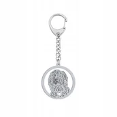 Breloki - Brelok Srebrny z psem Barbet - Francuski Pies Dowodny 925 Prezent GRAWER - miniaturka - grafika 1