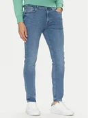 Spodnie męskie - Tommy Hilfiger Jeansy Bleecker MW0MW38823 Niebieski Slim Fit - miniaturka - grafika 1