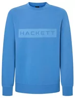 Bluzy męskie - Hackett London Bluza męska Essential Sp Crew, niebieski (niebieski), L - miniaturka - grafika 1