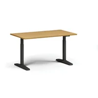 Biurka - Stół z regulacją wysokości ULIX, elektryczny, 675-1325 mm, blat 1400x800 mm, podstawa czarna, buk - miniaturka - grafika 1