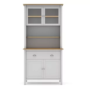 Biało-naturalna witryna z drewna sosnowego 90x180,5 cm Misti – Marckeric - Witryny - miniaturka - grafika 1