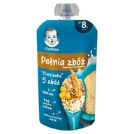 Kaszki dla dzieci - Gerber Pełnia zbóż "Owsianka" 5 zbóż po dla niemowląt 8. miesiącu 110 g - miniaturka - grafika 1