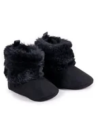 Buty dla dziewczynek - Kozaczki niemowlęce niechodki na rzepy czarne 0-6 miesięcy YOCLUB - miniaturka - grafika 1