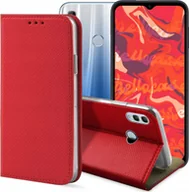 Etui i futerały do telefonów - ETUI Z KLAPKĄ DO HUAWEI P SMART 2019 / HONOR 10 LITE CZERWONE MAGNETYCZNE - miniaturka - grafika 1