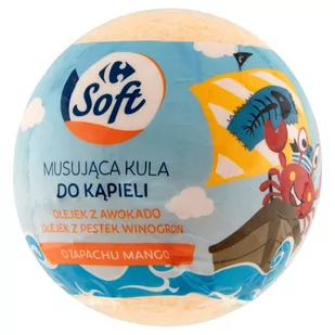 Carrefour Soft Musująca kula do kąpieli 100 g - Kosmetyki kąpielowe dla dzieci - miniaturka - grafika 1