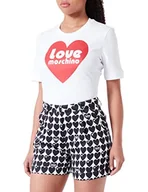 Spodenki damskie - Love Moschino Szorty damskie, białe czarne, rozmiar 44 (DE), biały/czarny, 44 - miniaturka - grafika 1
