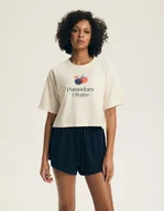 Piżamy damskie - Piżama damska Dessie Henderson kremowy, granatowy L - miniaturka - grafika 1