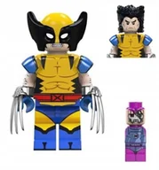 Klocki - Klocki figurka ludzik WOLVERINE LOGAN + mini SENTINEL dwustronna-główka pazury chełm podstawka - miniaturka - grafika 1