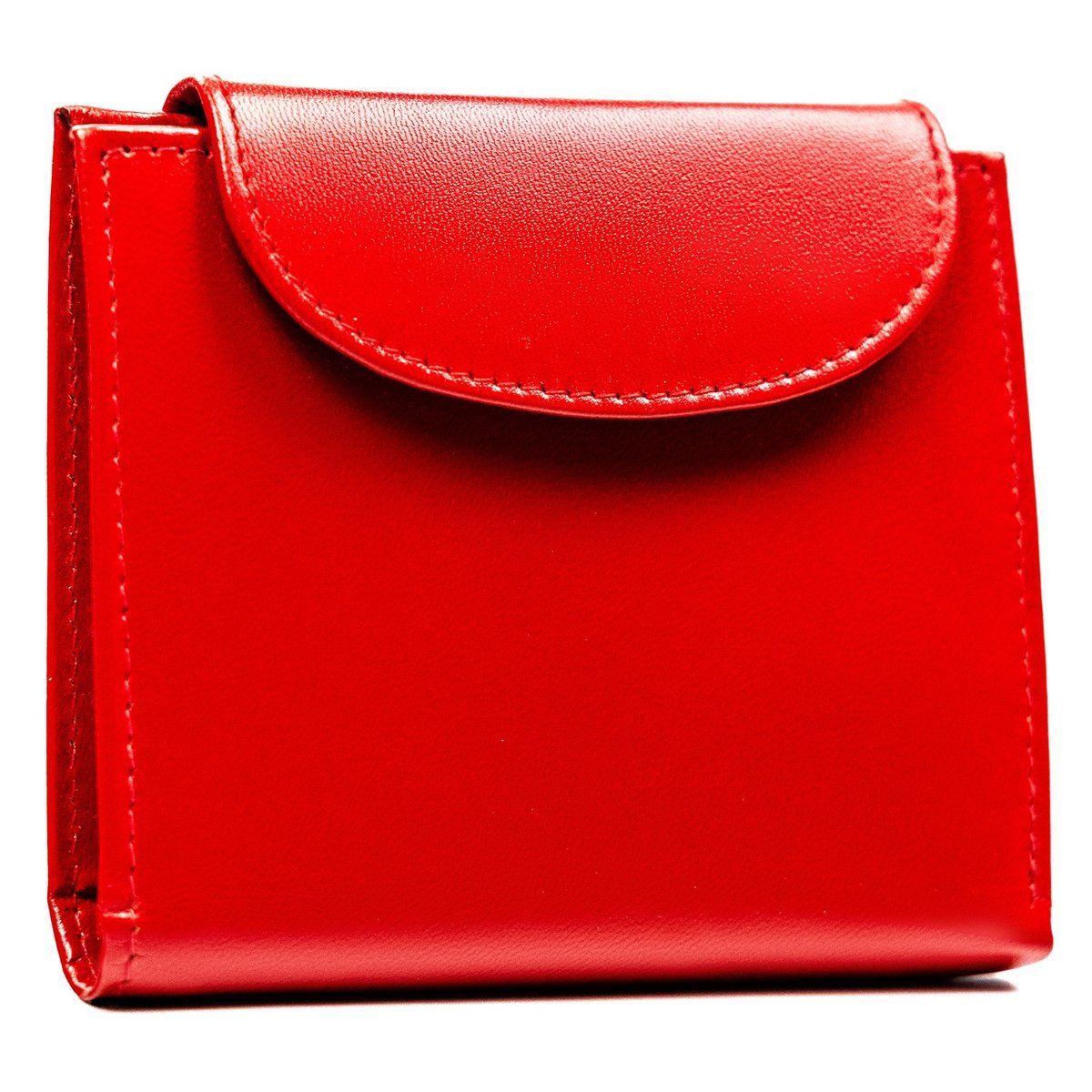 Mały portfel damski skórzany czerwony 4U CAVALDI zatrzask rozbudowany na karty elegancki