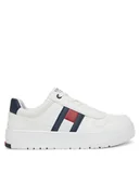 Buty dla chłopców - Tommy Hilfiger Sneakersy Flag Low Cut Velcro Sneaker T3X9-33859-1355 S Biały - miniaturka - grafika 1
