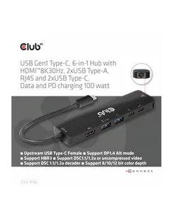 club 3d Club3D CSV-1596 - Huby USB - miniaturka - grafika 1