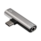 Kable - Adapter USB C mini Jack 3.5 mm Akyga AK-AD-71 Rozdzielacz Audio - miniaturka - grafika 1