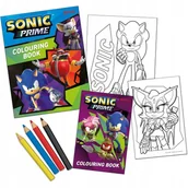 Kolorowanki, wyklejanki - kolorowanka 2 szt zestaw kreatywny z kredkami jeż SONIC - miniaturka - grafika 1