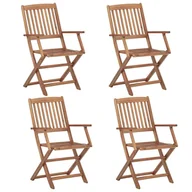 Fotele i krzesła ogrodowe - vidaXL Składane krzesła ogrodowe, 4 szt., lite drewno akacjowe! 313602 - miniaturka - grafika 1