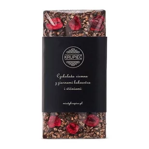Czekolada Ciemna z ziarnami kakaowca i wiśniami 85g - Czekolada - miniaturka - grafika 1