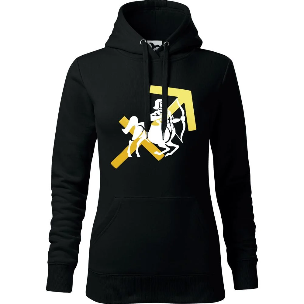 Damska Bluza Z Kapturem - Znaki Zodiaku - Strzelec Czarny Xl