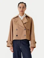 Płaszcze damskie - United Colors Of Benetton Trencz 2RGCDW034 Beżowy Regular Fit - miniaturka - grafika 1