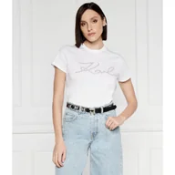 Koszulki i topy damskie - Karl Lagerfeld T-shirt rhinestone | Regular Fit - miniaturka - grafika 1