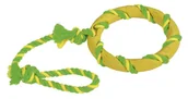 Zabawki dla psów - Kerbl pierścień na liny, zielony żółty sortowane, 47 cm guma lita, bawełna - miniaturka - grafika 1