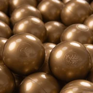 Zabawki sensoryczne - ﻿KiddyMoon Plastikowe piłeczki 7cm Zabawka zestaw kulek, złoty - miniaturka - grafika 1