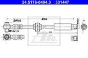 Przewody hamulcowe - Przewód hamulcowy elastyczny ATE 24.5176-0494.3 - miniaturka - grafika 1