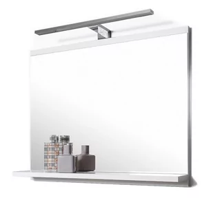 DOMTECH Białe lustro z półką i lampą led łazienka wiszące TE-1BST-CQMM - Lustra - miniaturka - grafika 1
