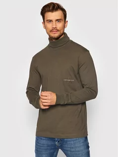 Swetry męskie - Calvin Klein Golf J30J318644 Brązowy Regular Fit - grafika 1