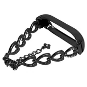 Akcesoria do pulsometrów i zegarków sportowych - OPASKA METALOWA BRANSOLETKA W SERCA do XIAOMI MI BAND 3/4 (czarny) - miniaturka - grafika 1