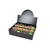 Bombki - Bombka szklana zdobiona 8 cm zielony / bordowy mix - miniaturka - grafika 1