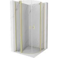 Kabiny prysznicowe - Mexen Mist kabina prysznicowa półokrągła uchylna 80 x 80 cm, transparent, złota szczotkowana - 8A32-080-080-55-00 - miniaturka - grafika 1