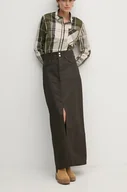 Spódnice - Pepe Jeans spódnica jeansowa MAXI SKIRT HW COATED kolor brązowy maxi prosta PL901167 - miniaturka - grafika 1