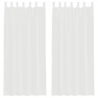Zasłony - vidaXL Zasłony woalowe z pętelkami 2 szt. Białe 140x225 cm - miniaturka - grafika 1