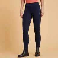 Bryczesy - Bryczesy damskie FOUGANZA 500 Silicone Fullgrip Leggings - miniaturka - grafika 1